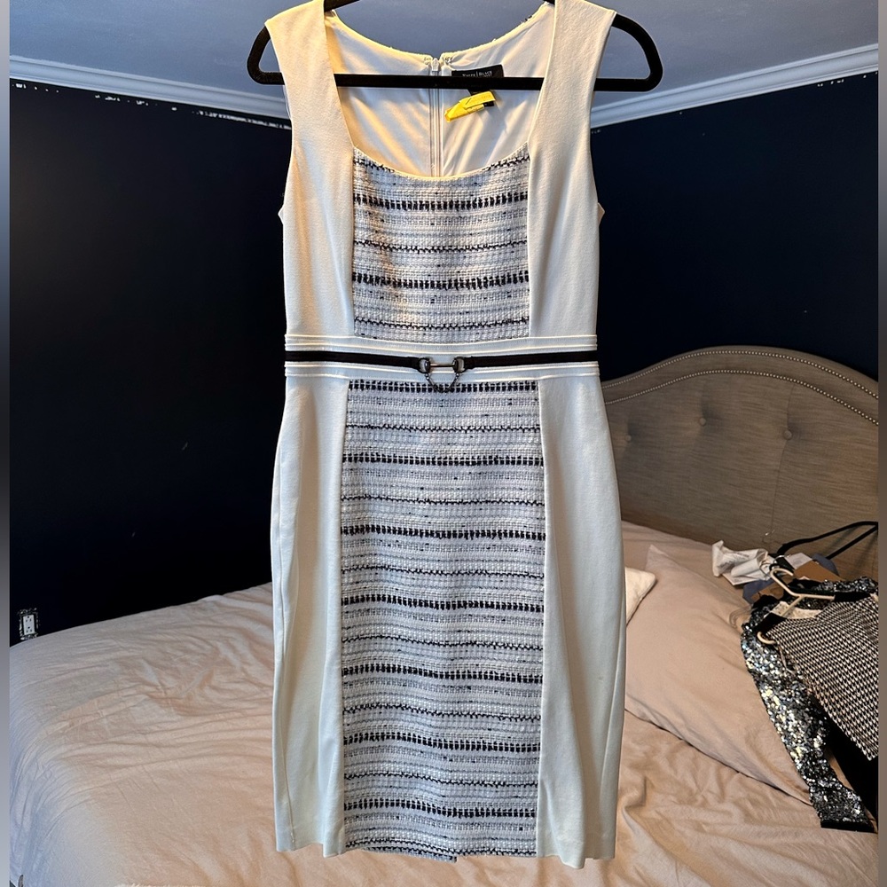 Super flattering, Black & White dress from "White House Black Market"